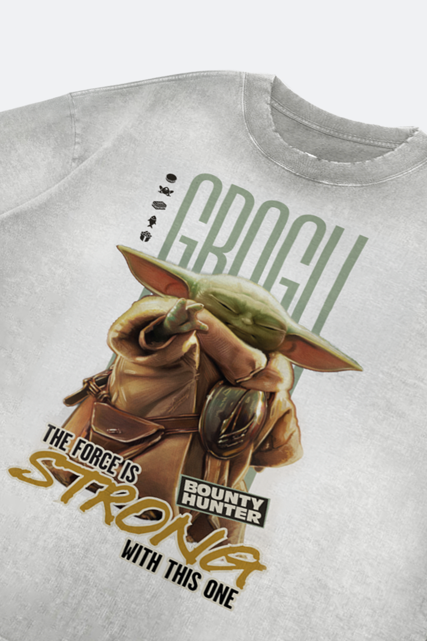 STAR WARS x HOT TOYS x GROCERY WASHED GROGU GRAPHIC TEE/ GREY