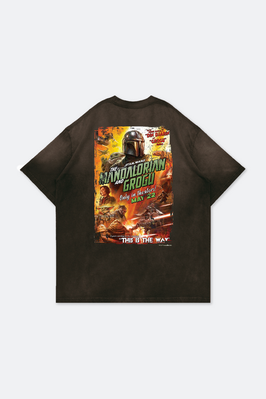GROCERY STAR WARS THE MANDALORIAN AND GROGU 2026 POSTER WASHED TEE/ BROWN