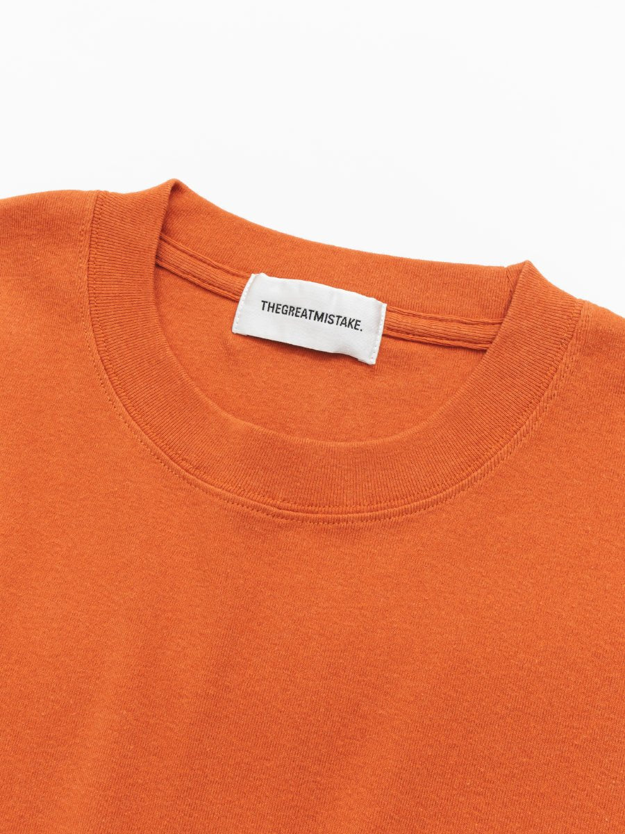 THEGREATMISTAKE. COTTON DYED KNITTED TEE/ ORANGE - GROGROCERY