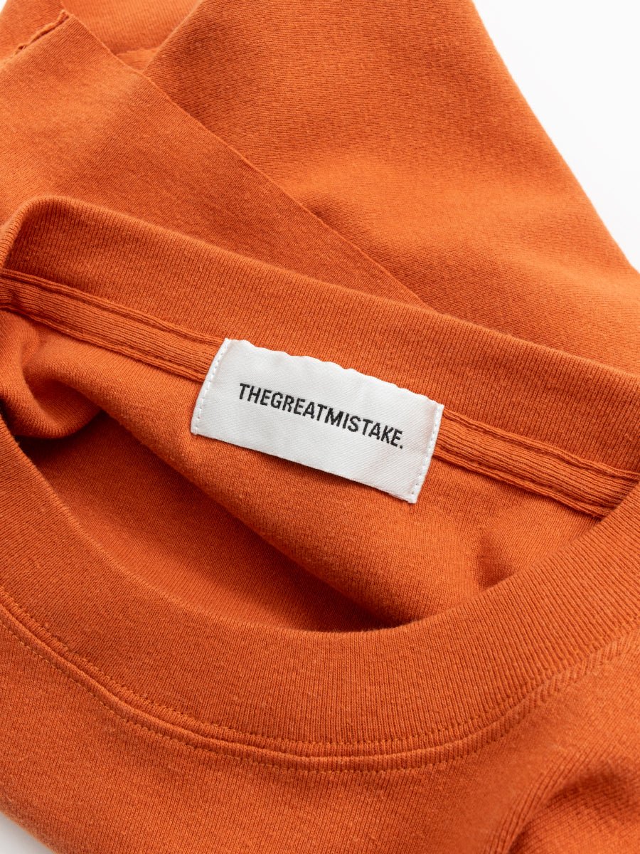 THEGREATMISTAKE. COTTON DYED KNITTED TEE/ ORANGE - GROGROCERY