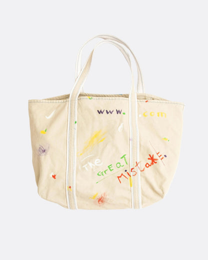 THEGREATMISTAKE. NO.8 DYE CANVAS TOTE BAG VERSION 2/ BEIGE - GROGROCERY