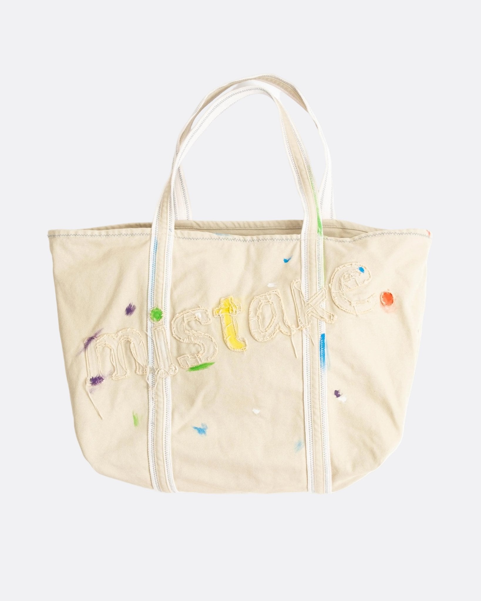 THEGREATMISTAKE. NO.8 DYE CANVAS TOTE BAG VERSION 2/ BEIGE - GROGROCERY