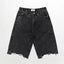 THEGREATMISTAKE. RELAXED DISTRESSED DENIM SHORTS/ VINTAGE BLACK - GROGROCERY