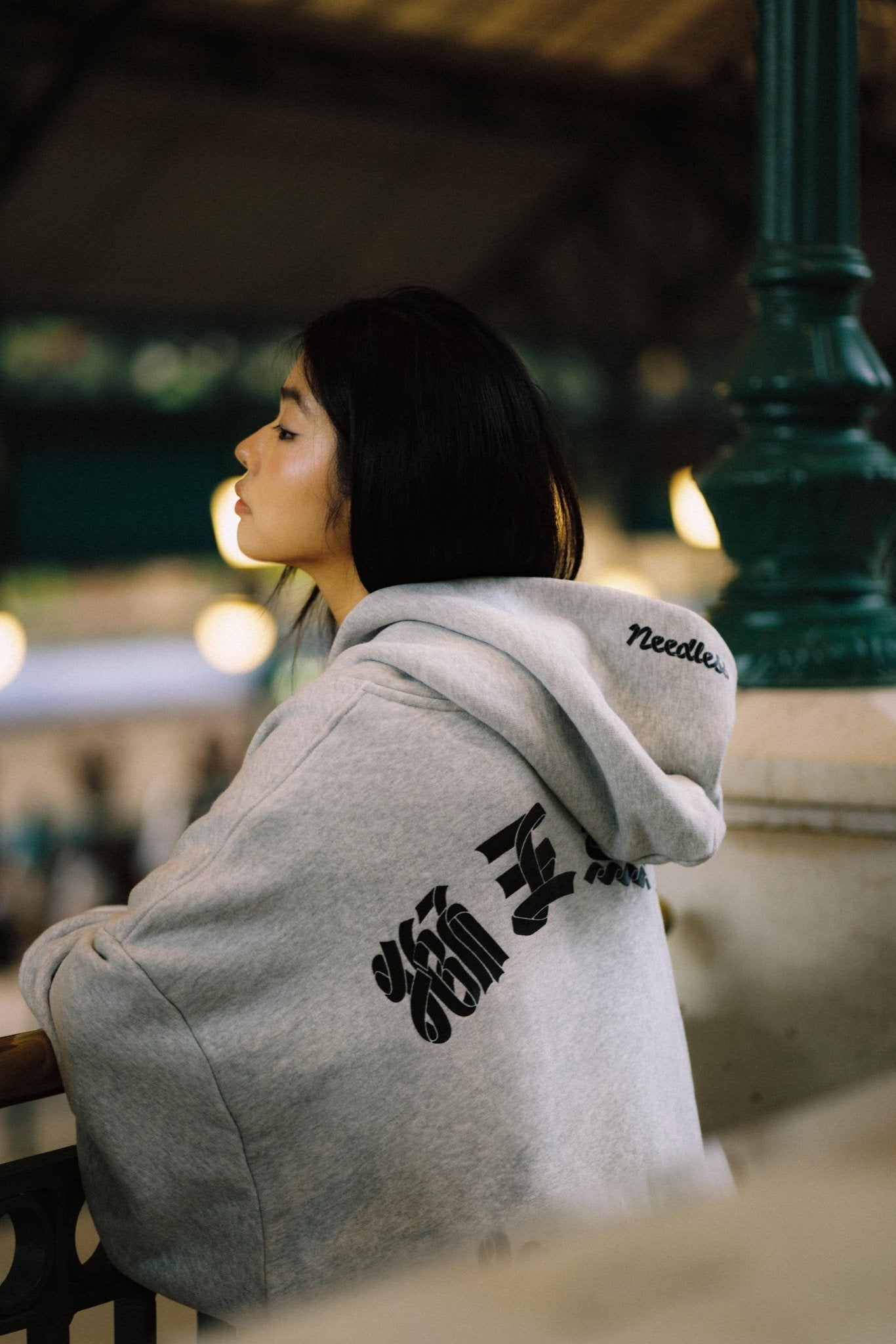 URDU X NEEDLESS DONALD DUCK KUNG FU ZIP UP HOODIE/ GREY - GROGROCERY