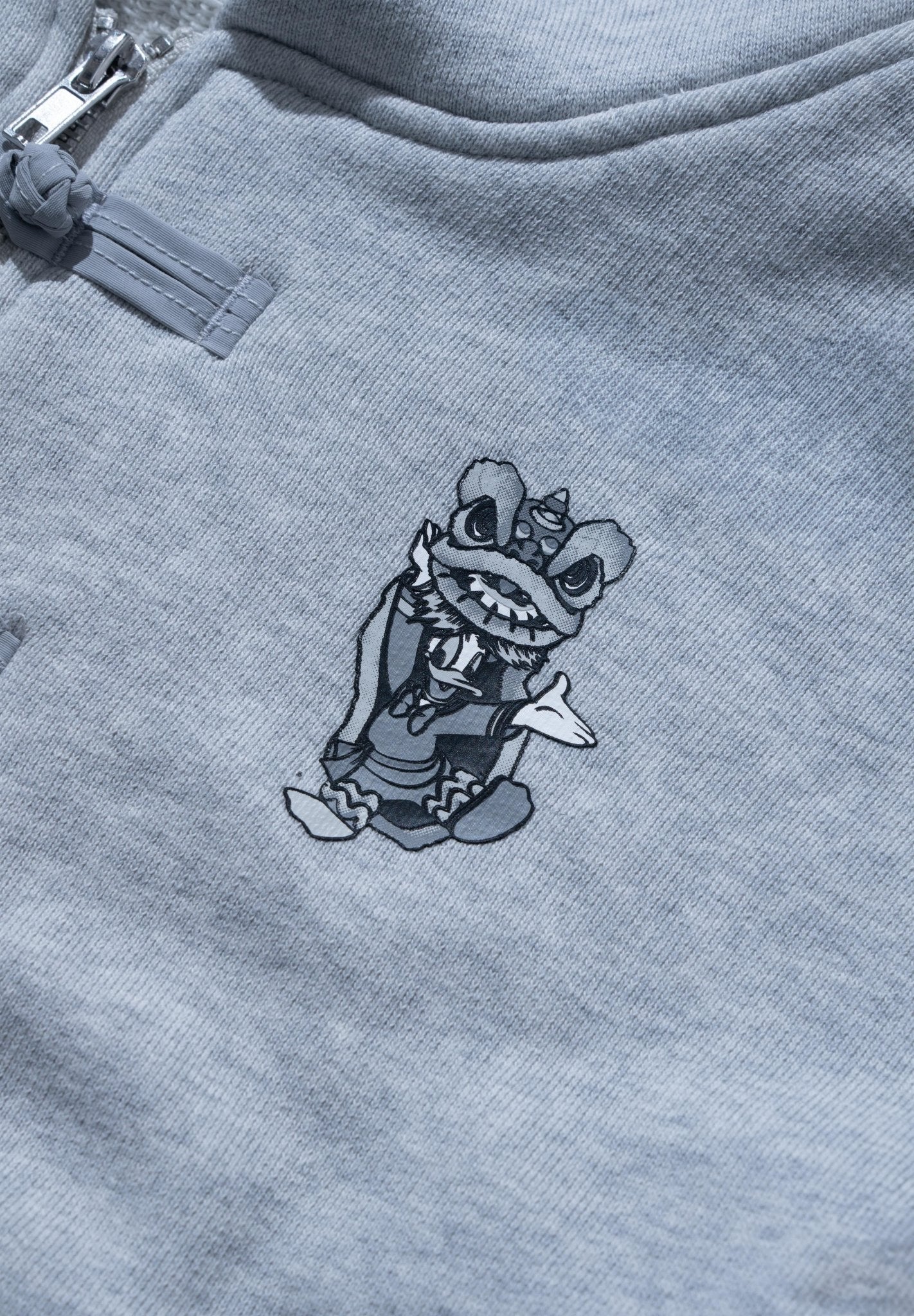 URDU X NEEDLESS DONALD DUCK KUNG FU ZIP UP HOODIE/ GREY - GROGROCERY