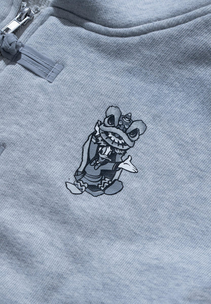 URDU X NEEDLESS DONALD DUCK KUNG FU ZIP UP HOODIE/ GREY - GROGROCERY