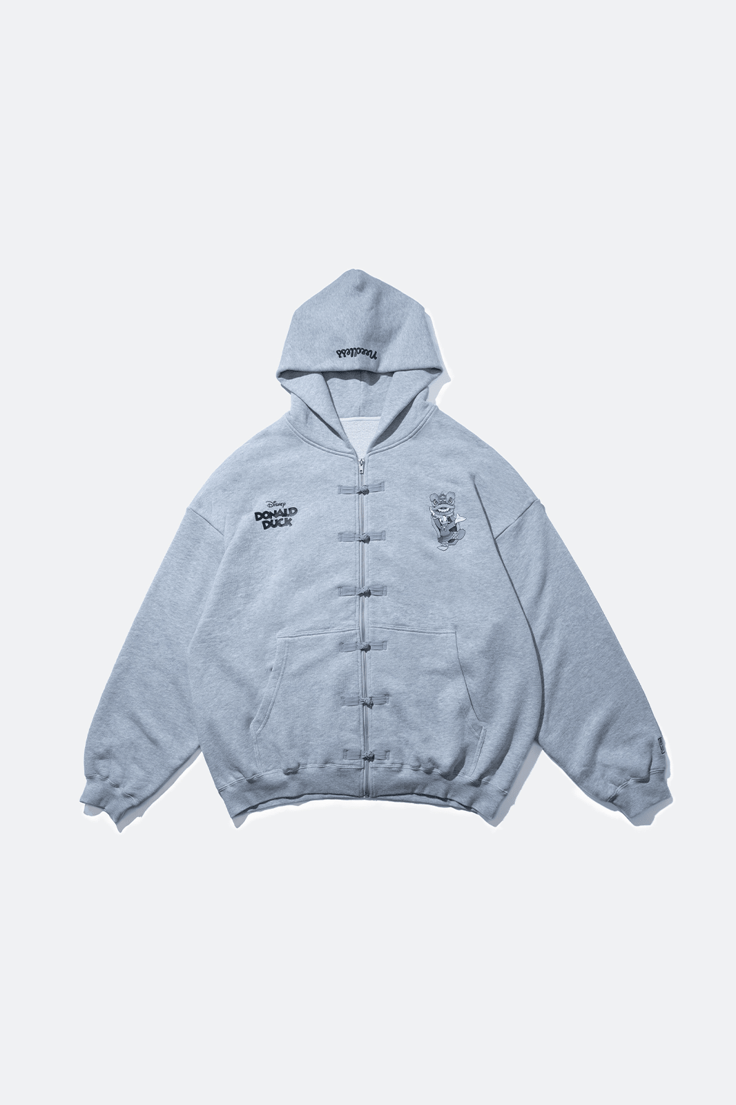 URDU X NEEDLESS DONALD DUCK KUNG FU ZIP UP HOODIE/ GREY - GROGROCERY