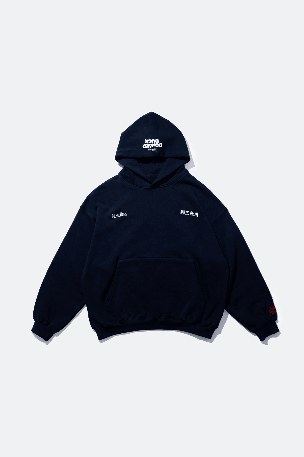 URDU X NEEDLESS DONALD DUCK「旗開得勝」HOODIE/ NAVY - GROGROCERY
