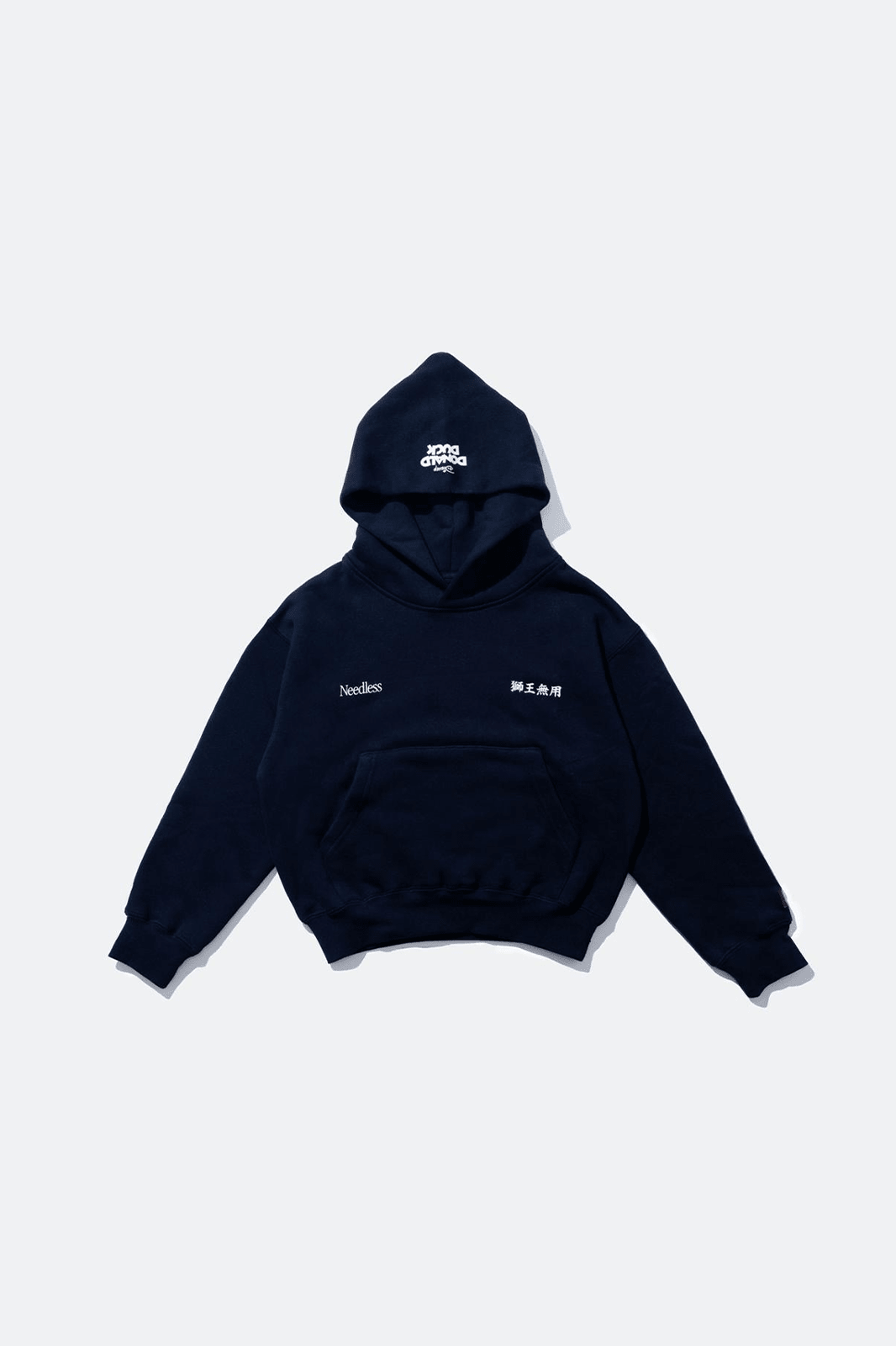URDU X NEEDLESS DONALD DUCK「旗開得勝」KIDS HOODIE/ NAVY - GROGROCERY
