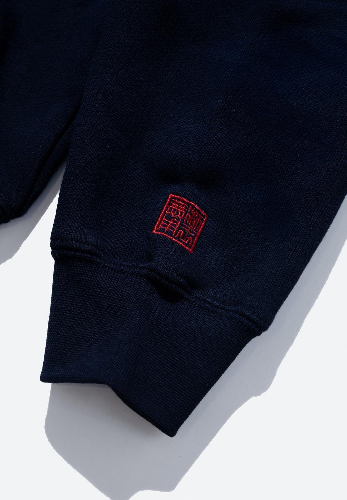 URDU X NEEDLESS DONALD DUCK「旗開得勝」KIDS HOODIE/ NAVY - GROGROCERY