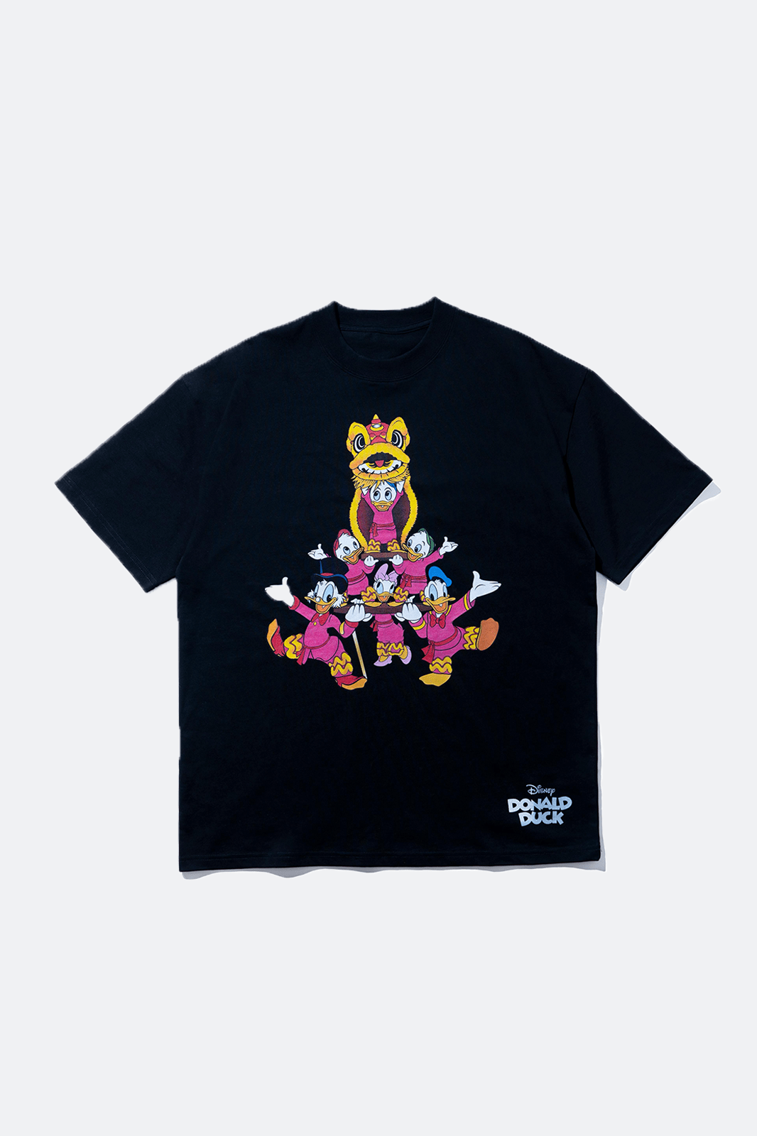 URDU X NEEDLESS DONALD DUCK「醒獅疊羅漢」TEE/ BLACK - GROGROCERY