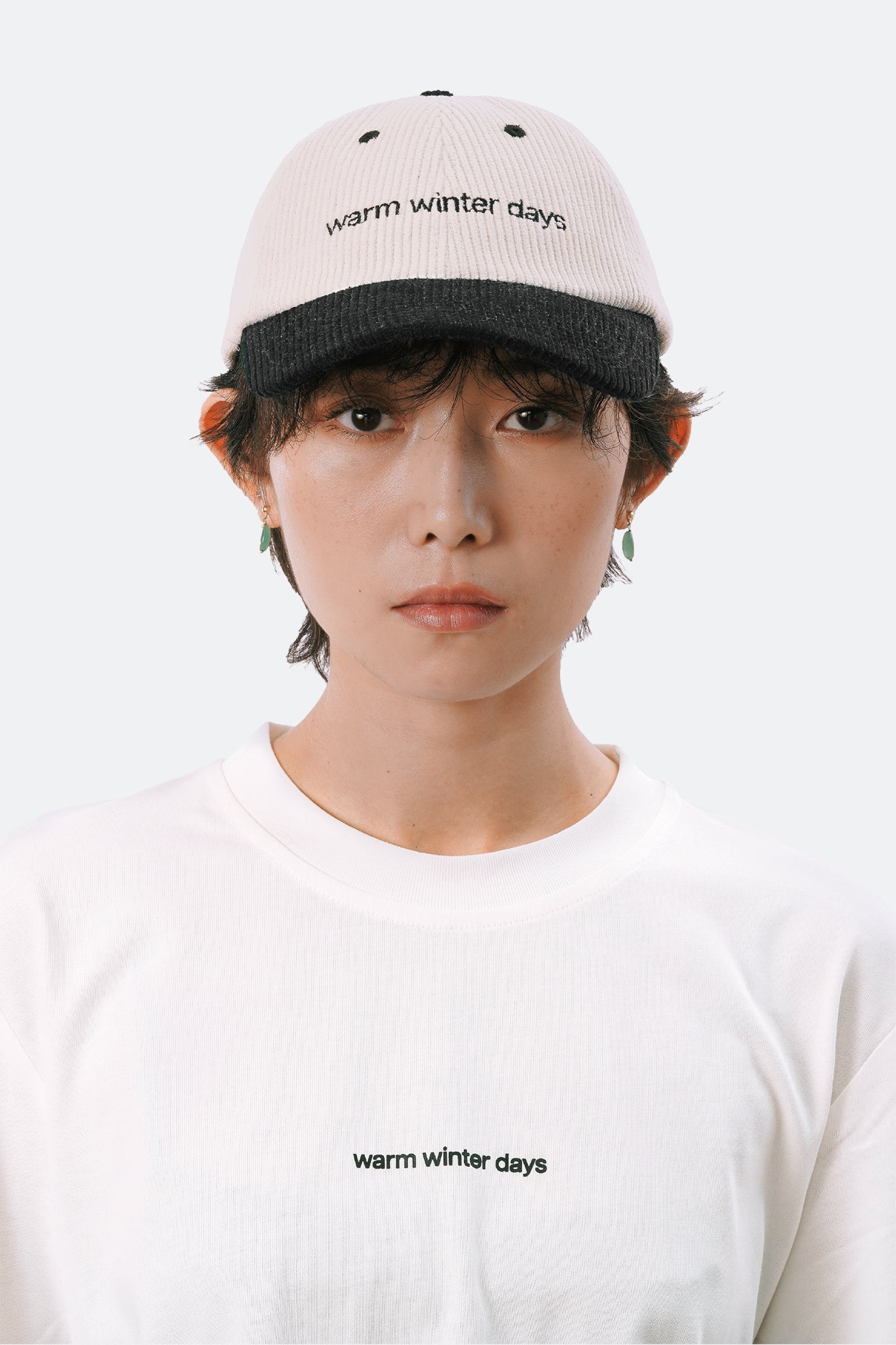 WARM WINTER DAYS CORDUROY CAP/ BLACK - GROGROCERY