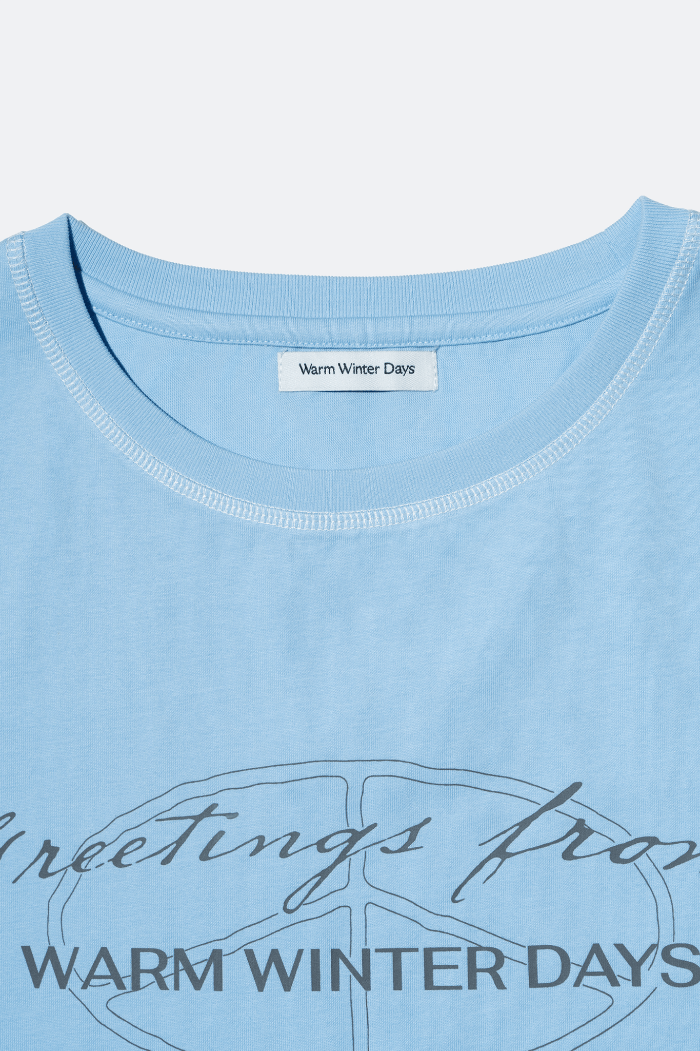 WARM WINTER DAYS GREETINGS TEE/ BABY BLUE - GROGROCERY