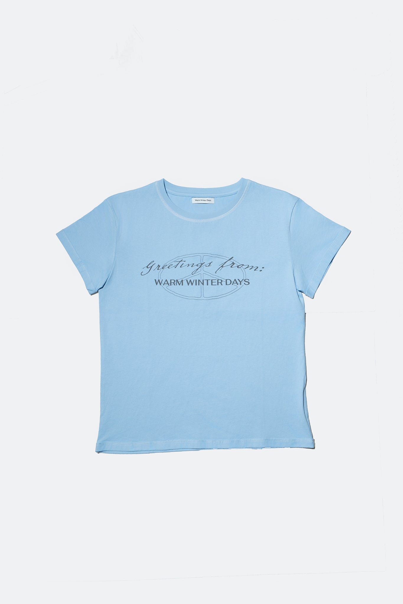 WARM WINTER DAYS GREETINGS TEE/ BABY BLUE - GROGROCERY
