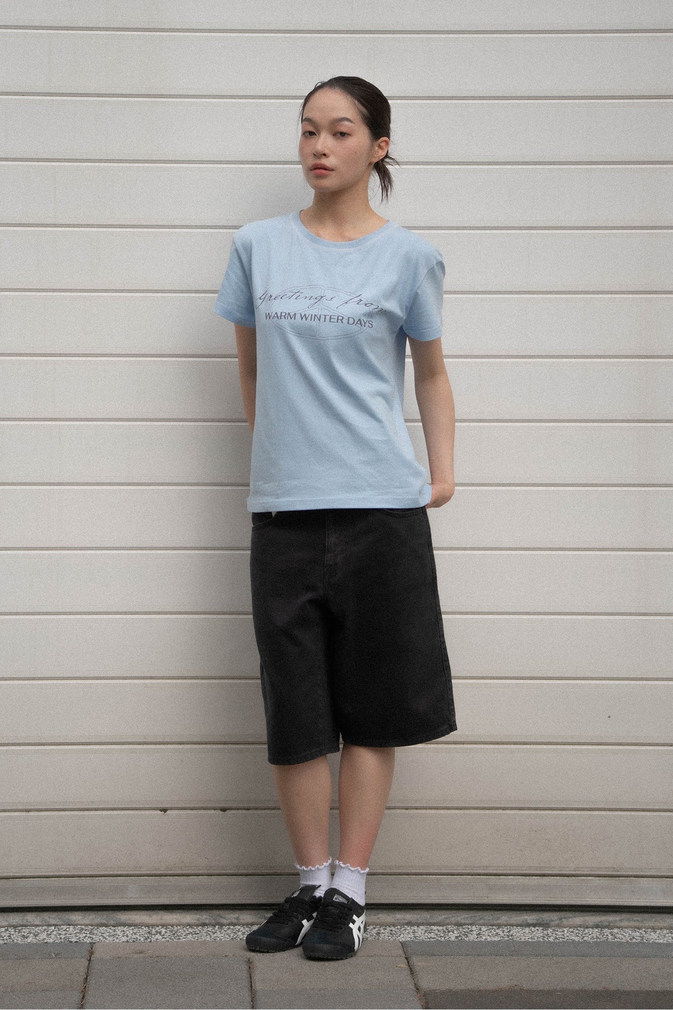 WARM WINTER DAYS GREETINGS TEE/ BABY BLUE - GROGROCERY
