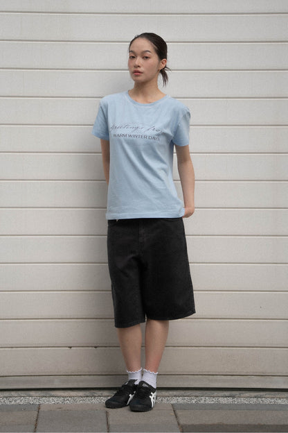 WARM WINTER DAYS GREETINGS TEE/ BABY BLUE - GROGROCERY
