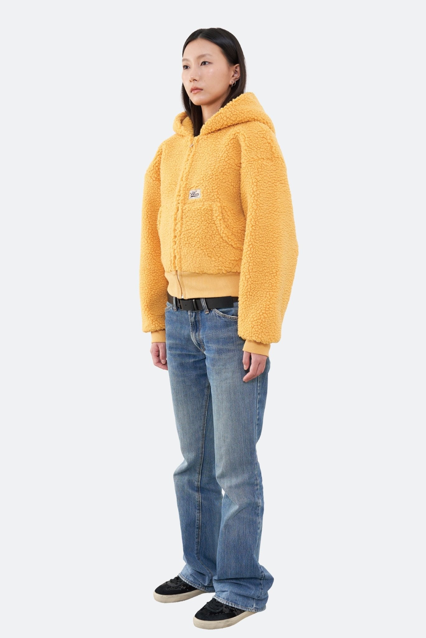 WARM WINTER DAYS SUNBEAM FLEECE ZIP UP HOODIE/ YELLOW - GROGROCERY