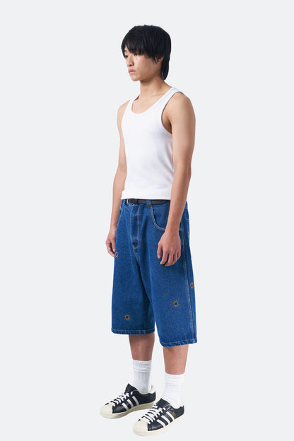 WARM WINTER DAYS SUNS OUT DENIM JORTS/ RINSE BLUE - GROGROCERY