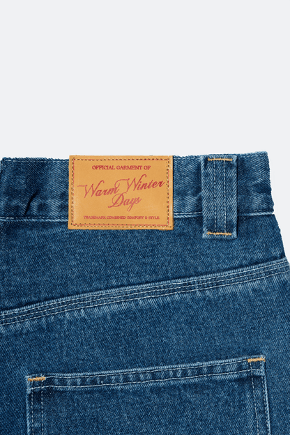 WARM WINTER DAYS SUNS OUT DENIM JORTS/ RINSE BLUE - GROGROCERY