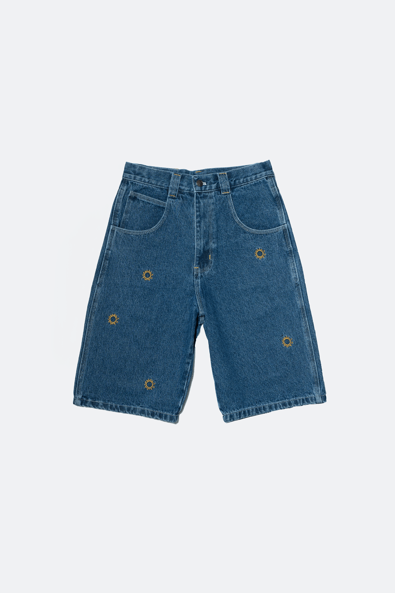 WARM WINTER DAYS SUNS OUT DENIM JORTS/ RINSE BLUE - GROGROCERY