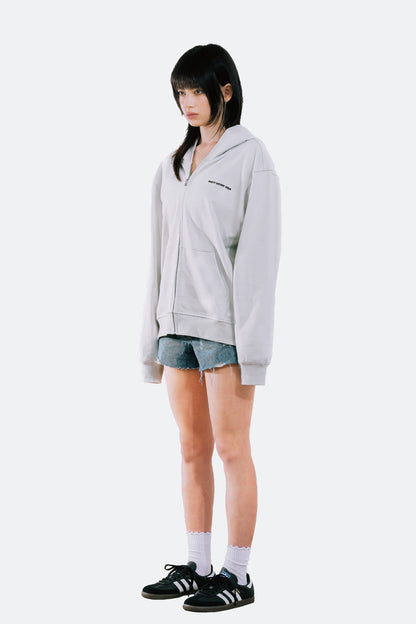 WARM WINTER DAYS ZIP UP HOODIE/ CLOUD - GROGROCERY