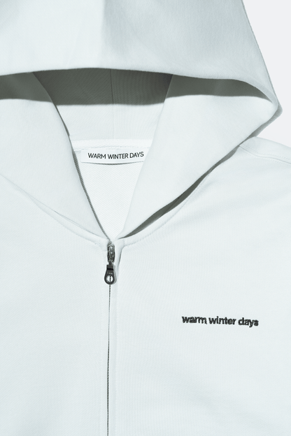 WARM WINTER DAYS ZIP UP HOODIE/ CLOUD - GROGROCERY