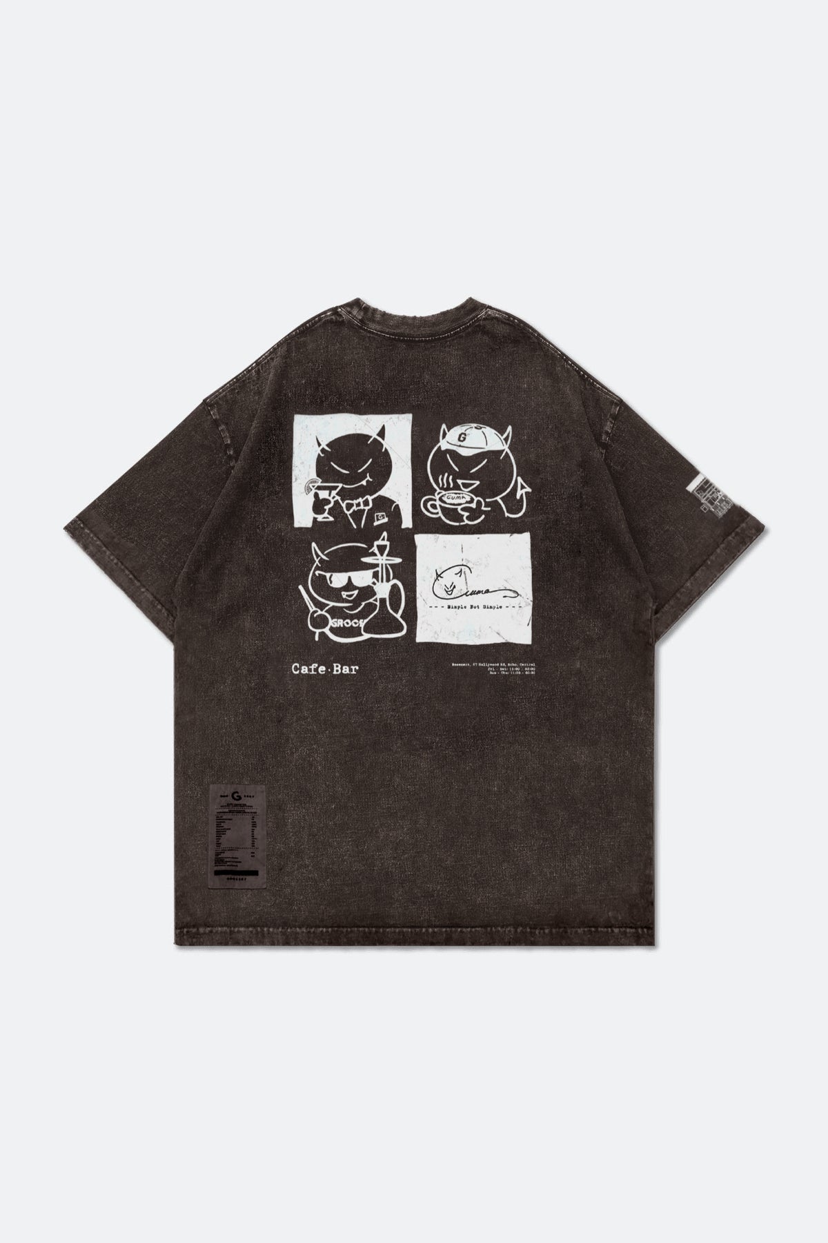 GROCERY X CUMA CAFE WASHED GRAPHIC TEE/ BROWN