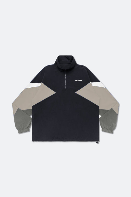 GROCERY NYLON PANEL HALF ZIP WINDBREAKER/ SAND
