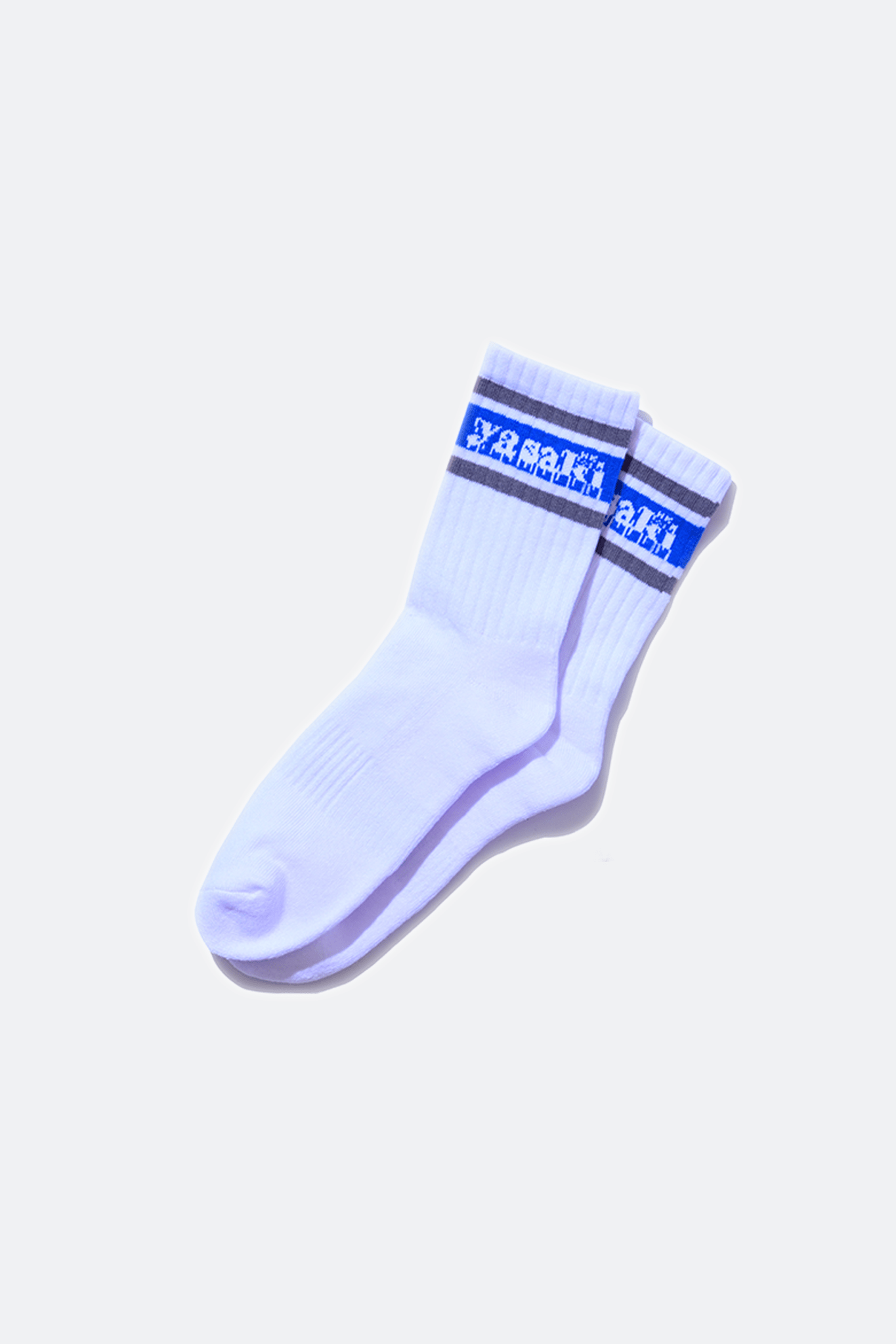 Yasaki Scribble Crew Socks/ White - GROGROCERY