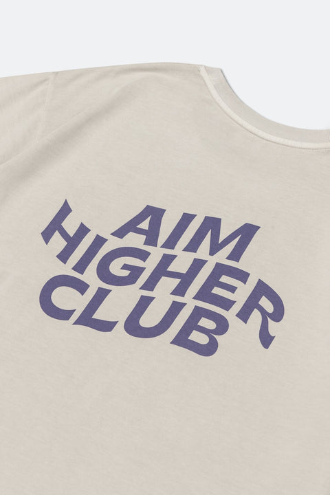 Aim Higher Club Wave Logo Tee/ Light Washed Beige - GROGROCERY