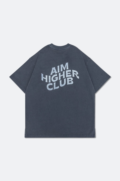 Aim Higher Club Wave Logo Tee/ Washed Grey - GROGROCERY