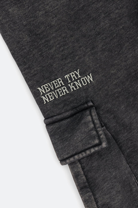 Aim Higher Club X Bboy THINK Never Try Never Know Sweat Cargo/ Charcoal - GROGROCERY