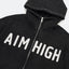 Aim Higher Club Zip Up Hoodie/ Washed Dark Grey - GROGROCERY