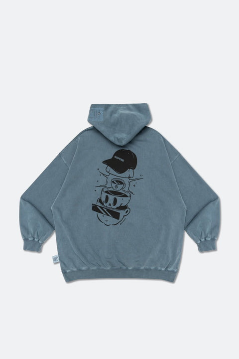 ARTISTA x GROCERY WASHED GRAPHIC BY DARK N CHILL HOODIE/ LAKE BLUE - GROGROCERY