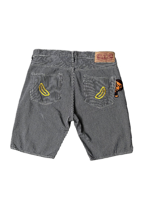 Bape Baby Milo Banana Striped Shorts - GROGROCERY