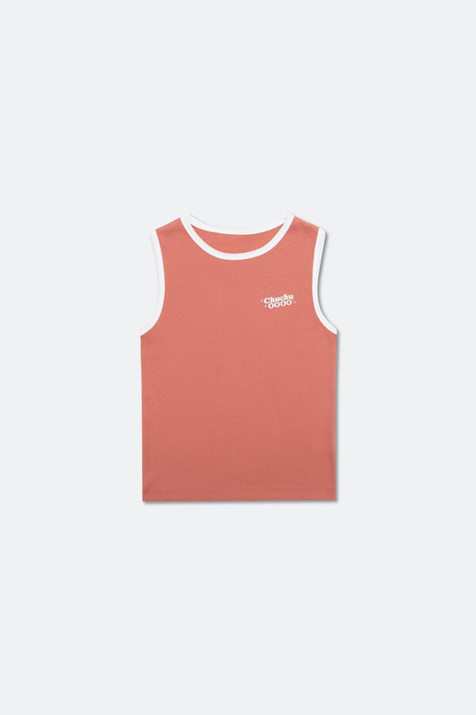 ChuChu Logo Vest Top/ Peach - GROGROCERY