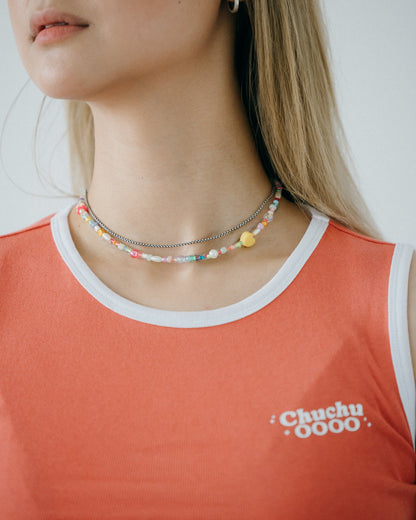 ChuChu Logo Vest Top/ Peach - GROGROCERY