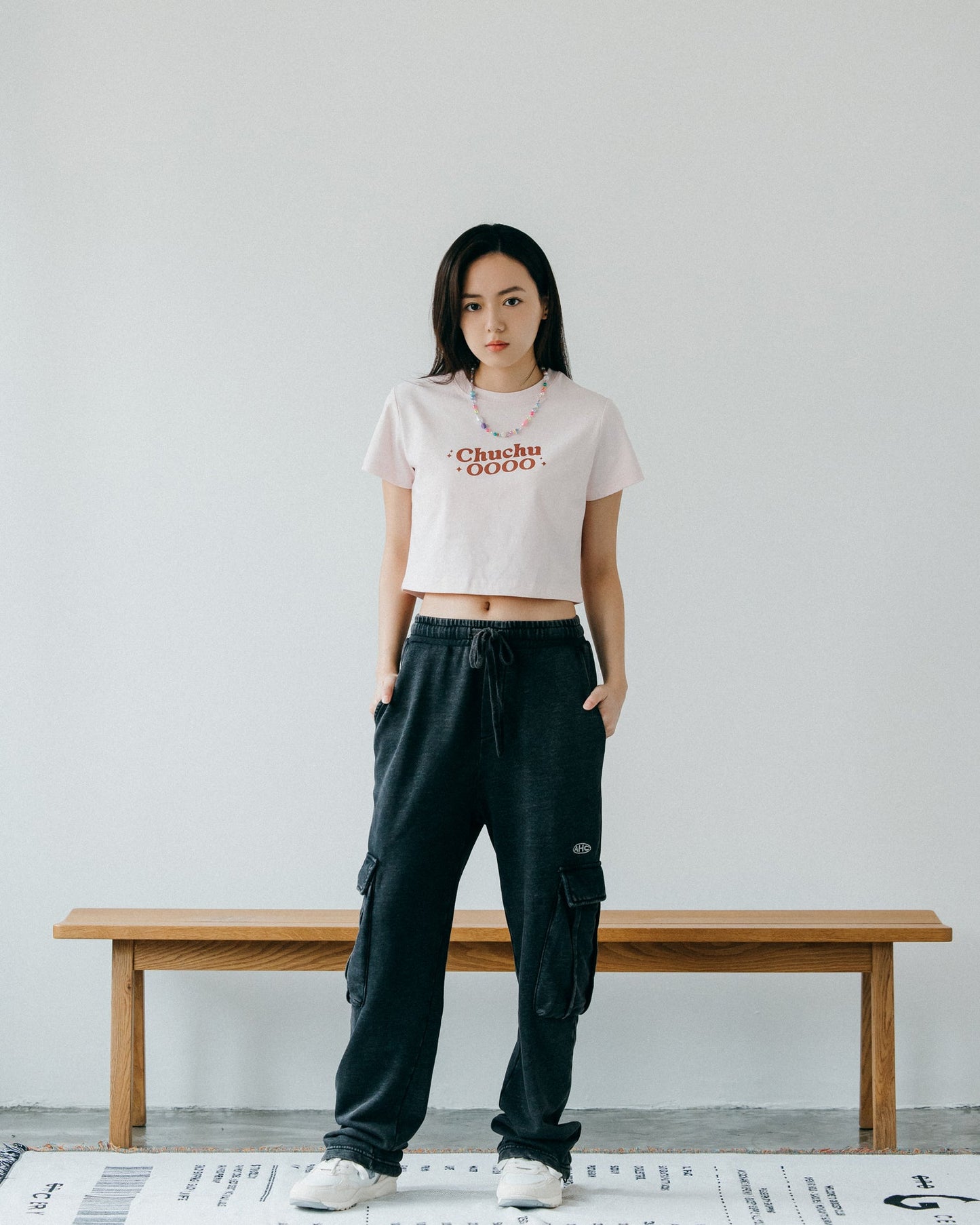 ChuChu OOOO Logo Cropped Tee/ Pink - GROGROCERY