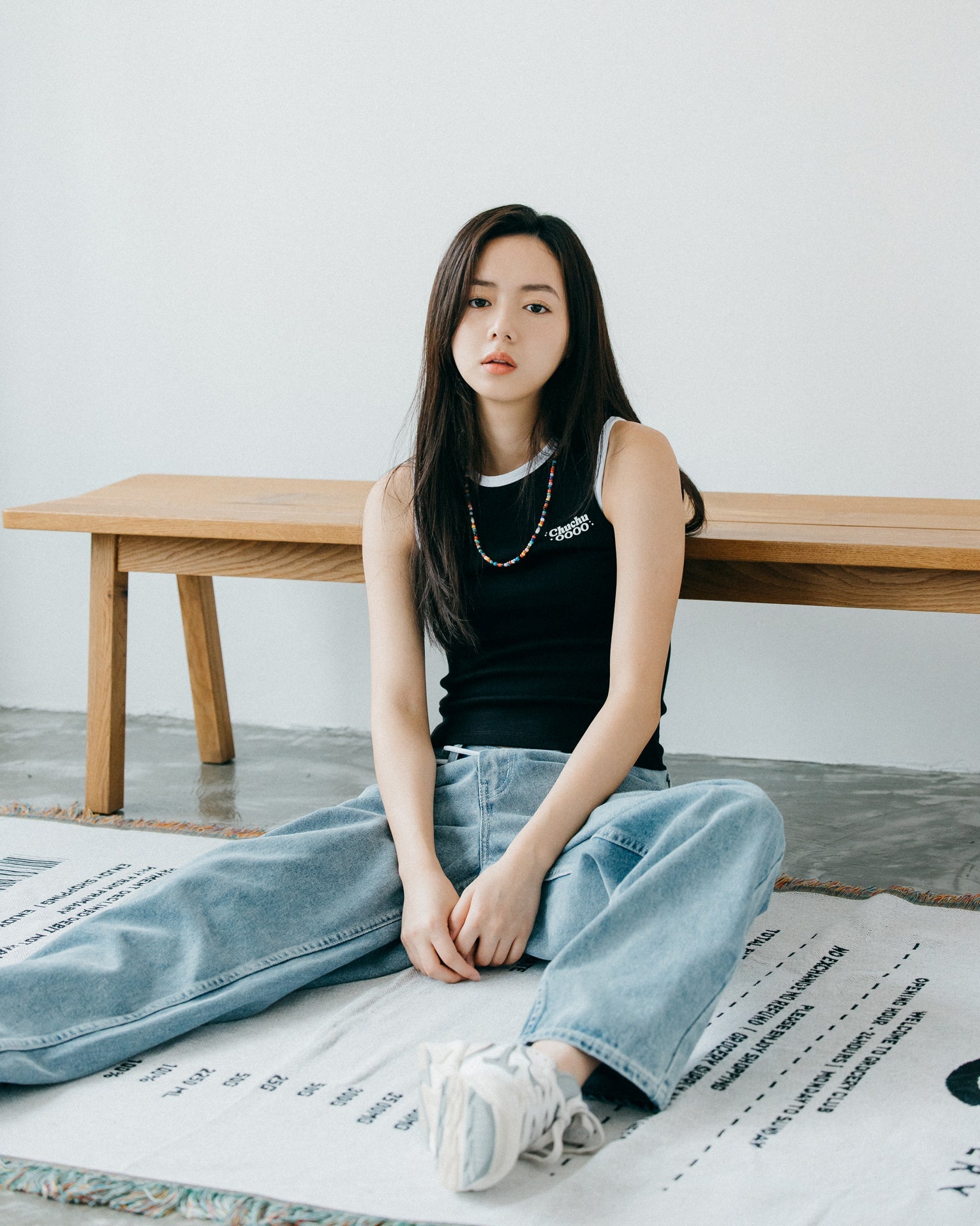 ChuChu OOOO Logo Vest Top/ Black - GROGROCERY