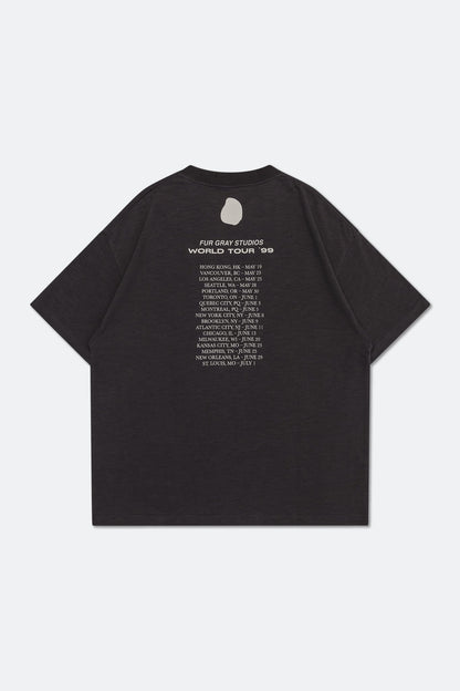 Fur Gray Studios The Feline Dion World Tour Tee/ GREY - GROGROCERY