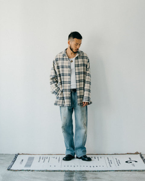 gro. By RC FLANNEL CHECKED SHIRT/ CREAM - GROGROCERY