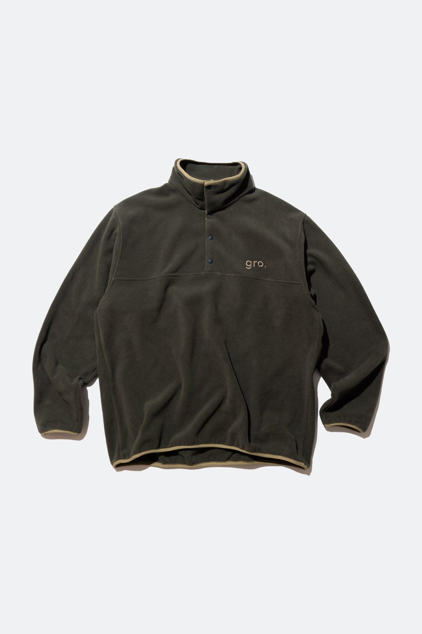 gro. By RC FLEECE BUTTON UP PULLOVER/ OLIVE - GROGROCERY