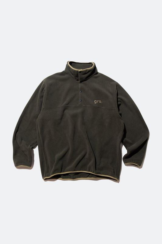 gro. By RC FLEECE BUTTON UP PULLOVER/ OLIVE - GROGROCERY