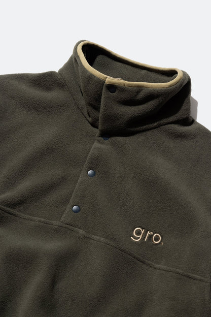 gro. By RC FLEECE BUTTON UP PULLOVER/ OLIVE - GROGROCERY