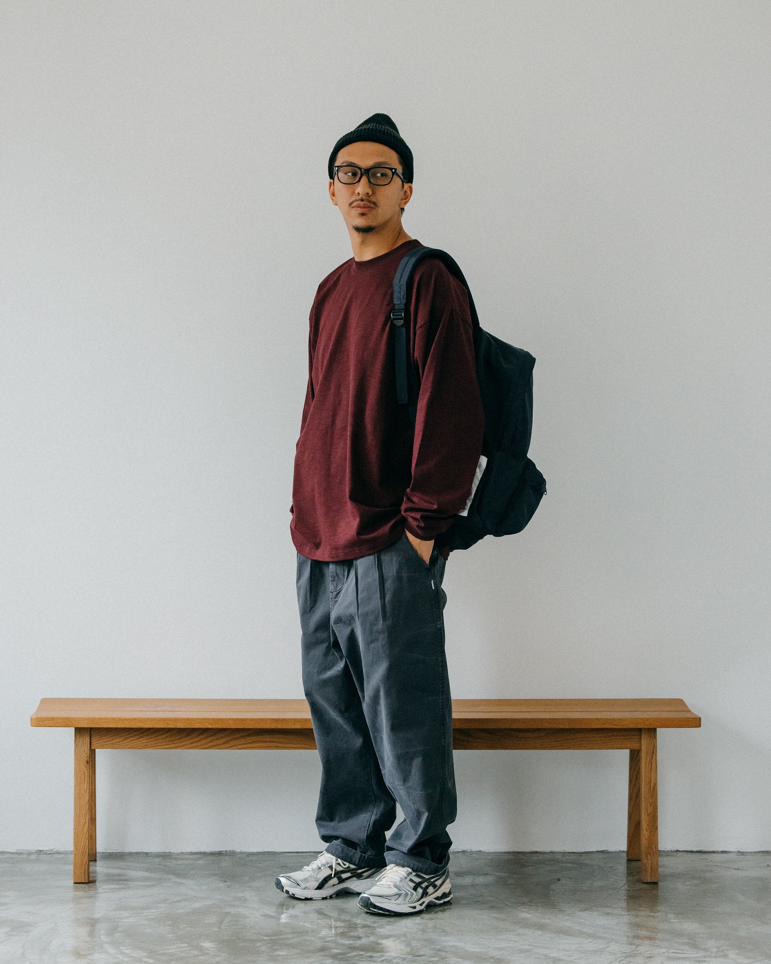 GROCERY FW23 LT-006 INVOICE LONG TOP/ BURGUNDY - GROGROCERY