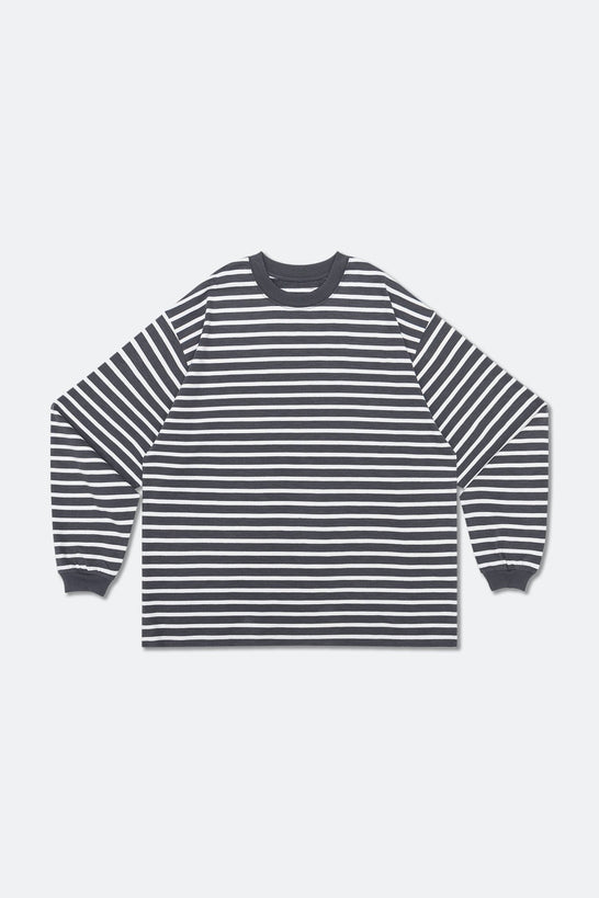 GROCERY FW23 LT-006 INVOICE LONG TOP/ STRIPE DARK GREY - GROGROCERY