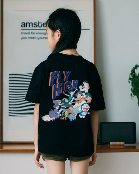 GROCERY KIDS FLY HIGH BLACK TEE by 2timesperday - GROGROCERY