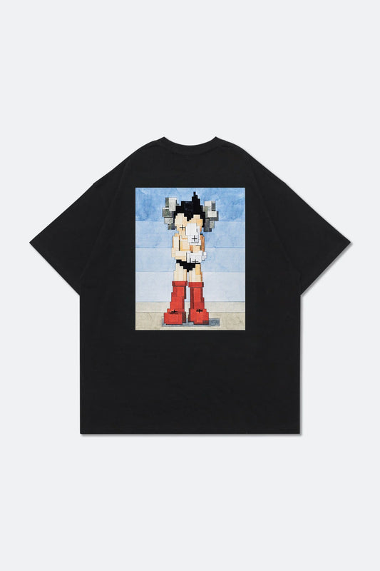 GROCERY PIXEL RED BOOTS TEE BY ADAM LISTER/ BLACK - GROGROCERY