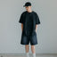 Modelled Shot of GROCERY SP-010 DOUBLE KNEE VINTAGE WORKER SHORTS/ NAVY - GROGROCERY