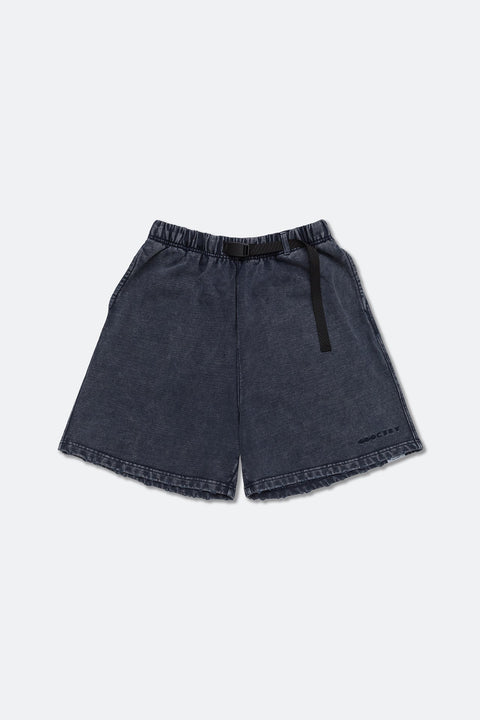 GROCERY SP-011 SNOW WASHED DISTRESSED SWEAT SHORTS/ NAVY - GROGROCERY